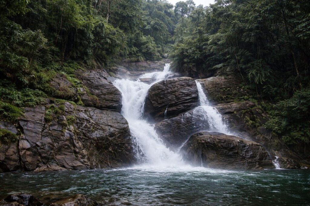 Meenmutty Waterfalls on the way to Ponmudi
