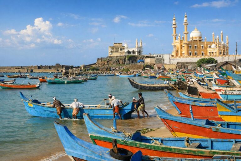 Vizhinjam Fishing Harbour in Kerala